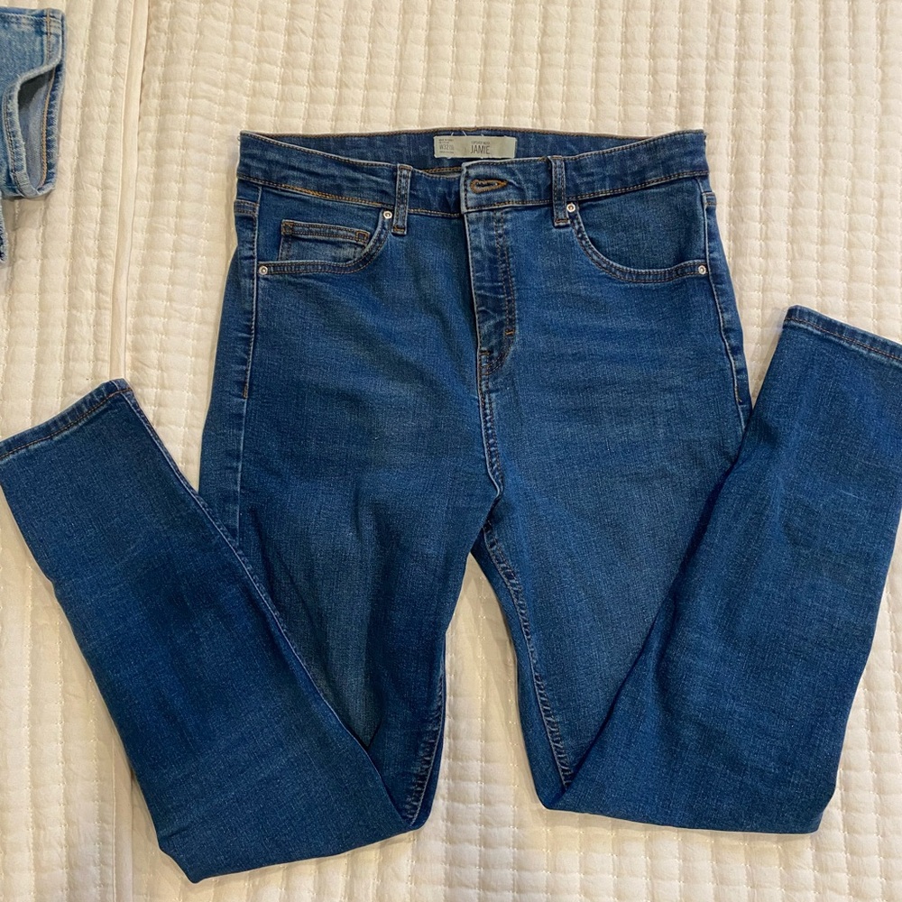 Topshop Blue Skinny Jeans Classic Denim